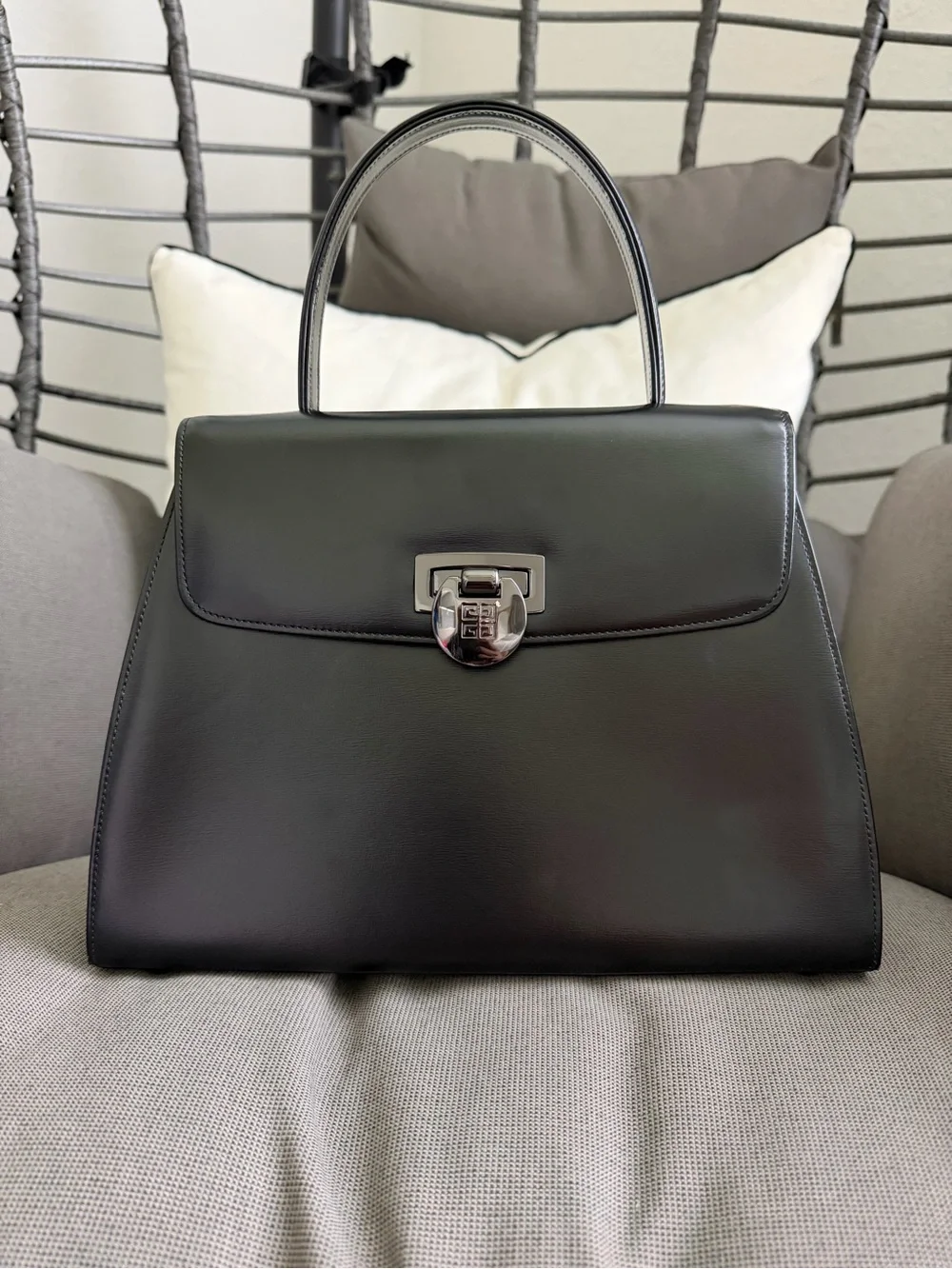 Givenchy Classic Black Leather Top-Handle Bag